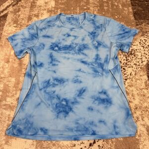 Lululemon Shirt Mens Medium Sky Blue Short Sleeve Activewear Gym Workout Casual